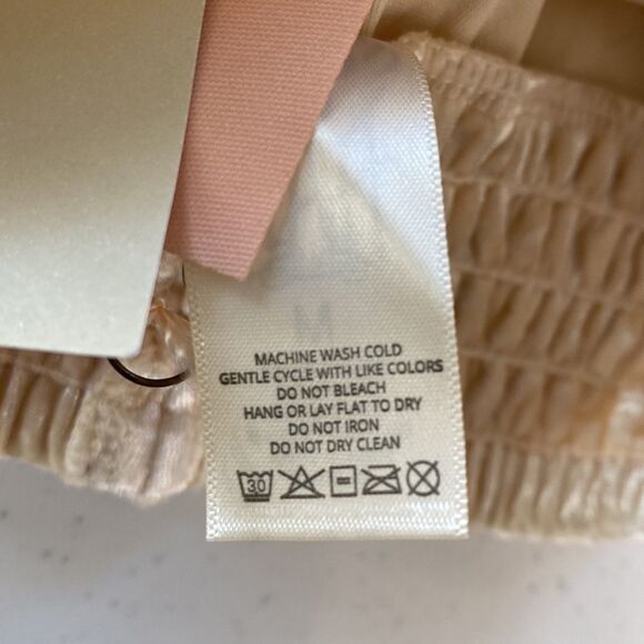 We Are HAH 1 Track Mind Crushed Velvet Jogger Pant in Almond Milk Slouchy - Picture 10 of 16